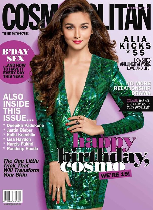 Indian Actress Alia Bhatt Had A Handy Disaster On The Cover Of Cosmopolitan India