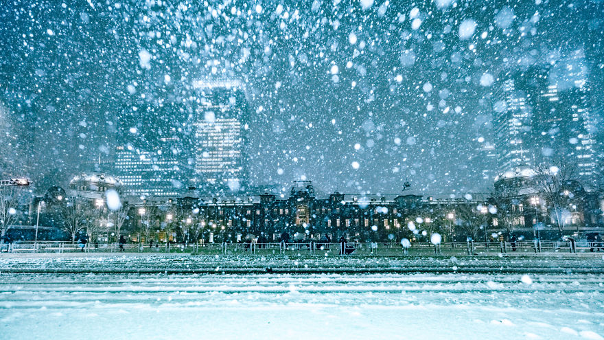 Snow Covered Tokyo Station