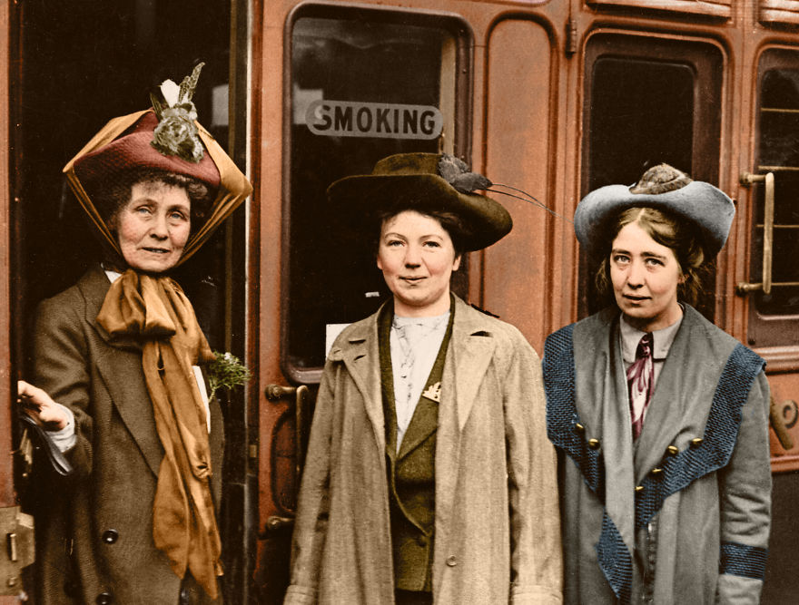 I've Colorized These 100-Year-Old Photos To Show How Much Of A Struggle It Was To Have The Women's Rights That We Have Today