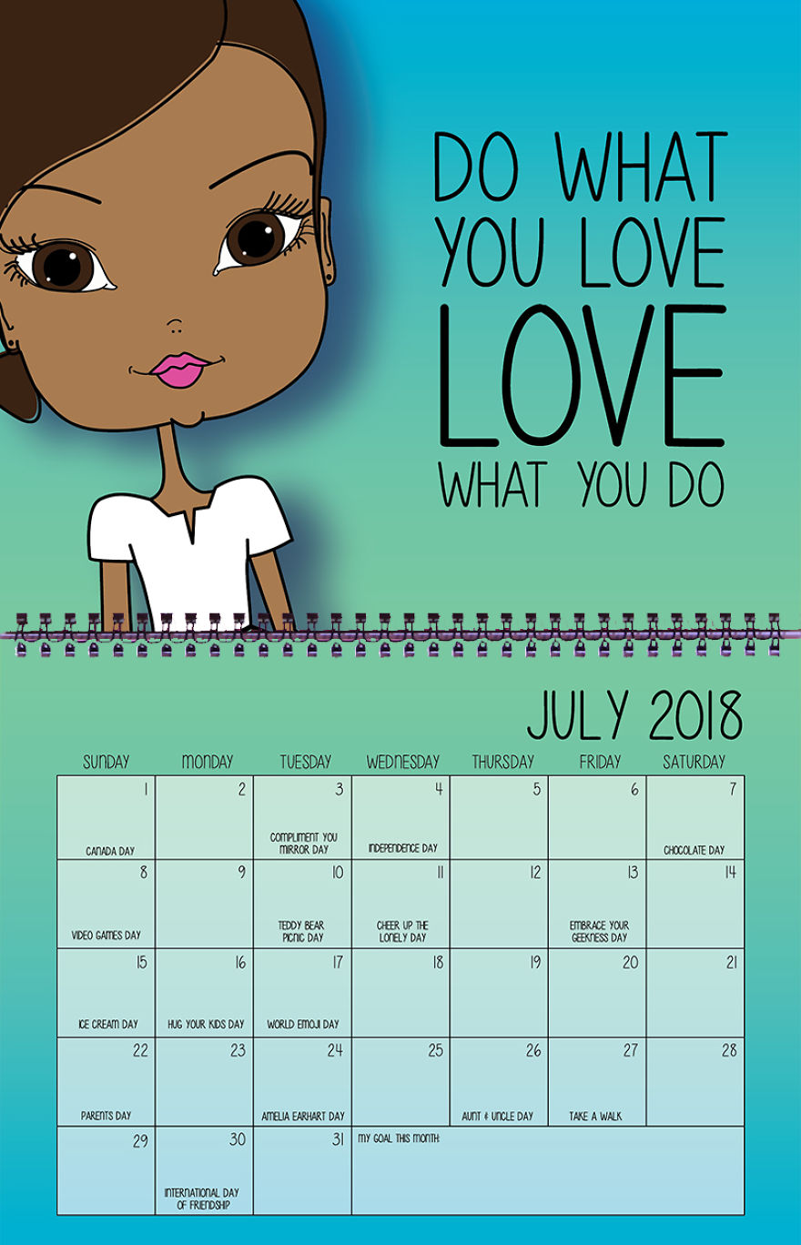 I Create Inspirational Calendars For Girls. I Create Inspirational Calendars For Girls.