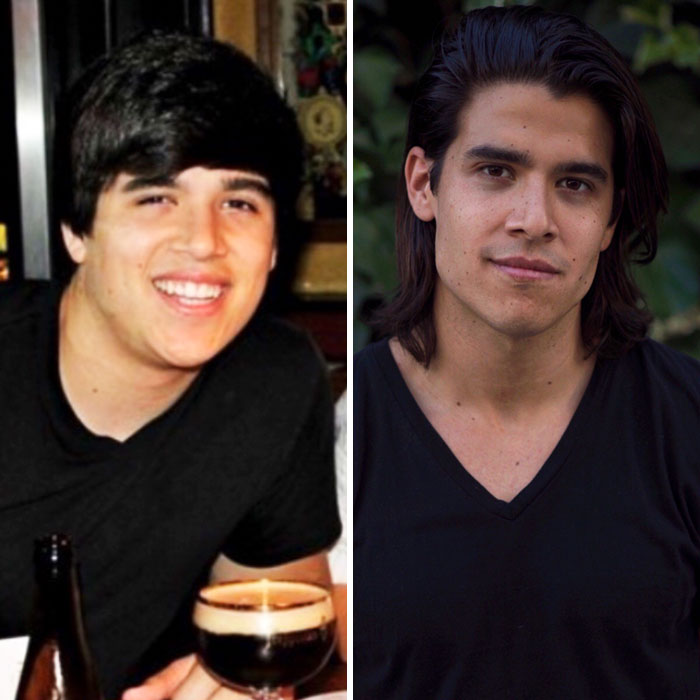 From 18 To 23. Who Knew A Jawline Would Be Hidden Under All Of That