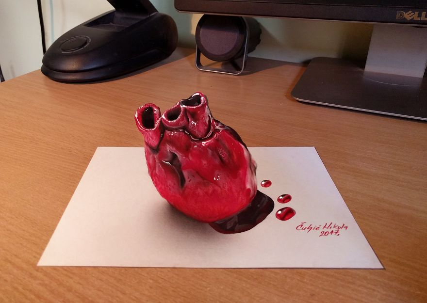 Here We Can See Real Human Heart On Paper... Or It's Just One Of My Drawings