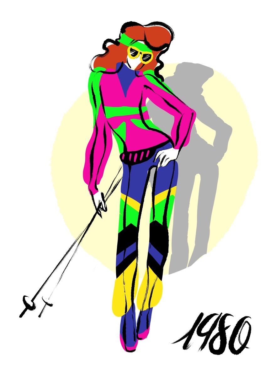 We Illustrated How Ski Fashion Has Changed Over Time