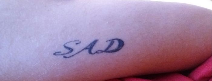 People Always Ask Me "Why "Sad"?" Well, I've Been Sad, Miserable And Stressed For Many Years And When I Got Better, I Decided To Embrace It, Because It Is Human To Feel Sad. It Also Happens To Be The Initials Of My Father, Mother And Sister's Names.