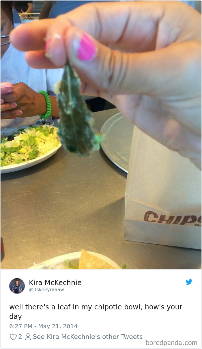 36 Times People Found Some Strange Leaves In Their Food, And Complained About It Online