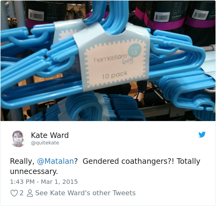 Really? Gendered Coat Hangers? Totally Unnecessary