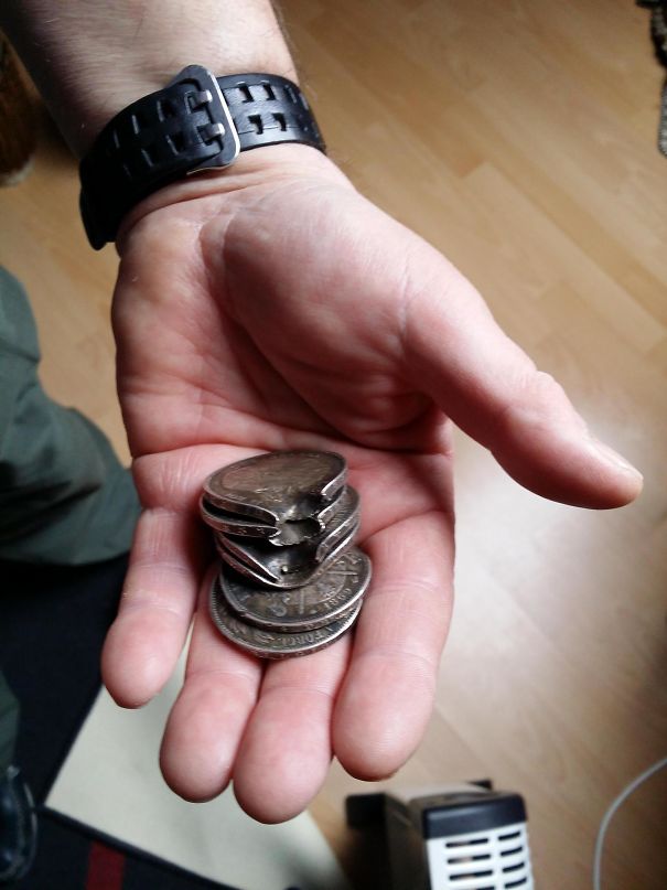 My Great-Grandfather Was Shot In The Chest By A German Soldier During World War I. Luckily, The Coins In His Breast Pocket Absorbed The Bullet And Saved His Life. You Could Say He Didn't Need Much Money To Survive