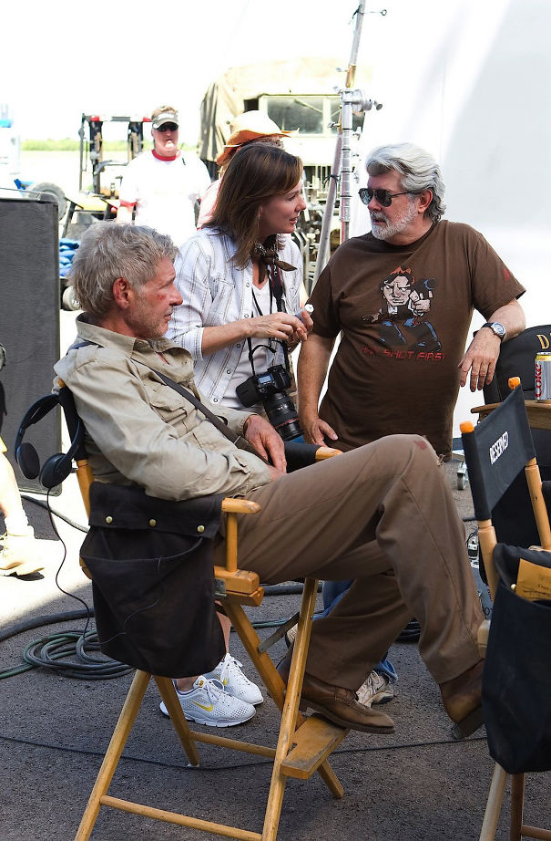 Long Before Becky, George Lucas Was Spotted Wearing This Shirt On The Set Of Indiana Jones And The Kingdom Of The Crystal Skull