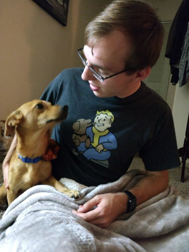 My Dog And I Match The Fallout Shirt I’m Wearing