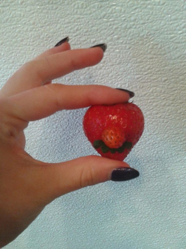 This Strawberry I Found Looks Like Mario