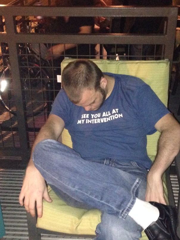 Found This Guy Passed Out On A Bar Patio