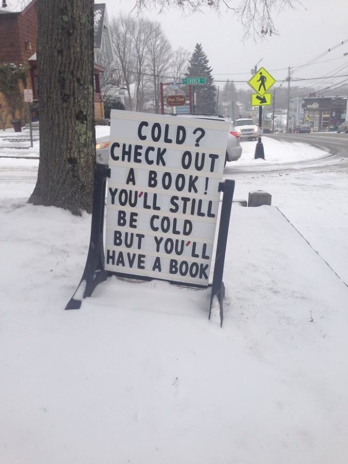 My Town's Public Library Has A Clever Blizzard Solution