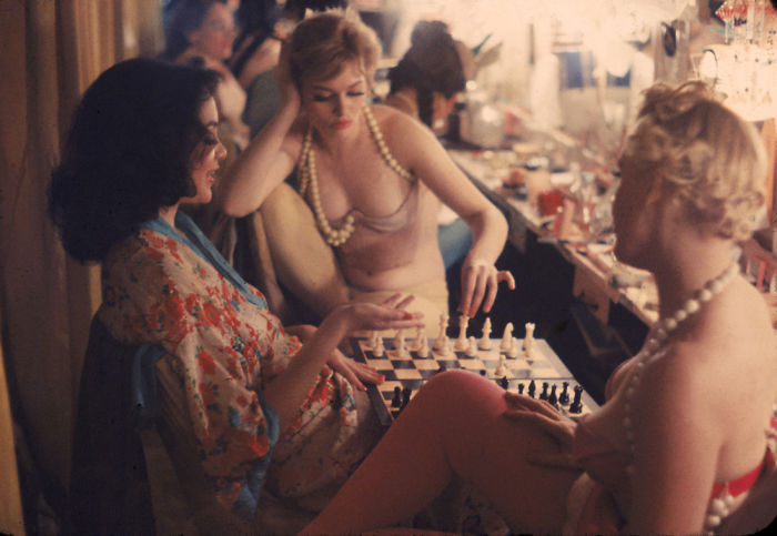 Showgirls Playing Chess Backstage At The Latin Quarter Nightclub - New York, NY (1958)