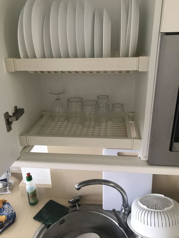 This Cupboard Drip Drys Into The Sink