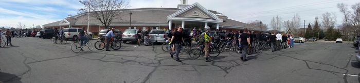 Over 100 Cyclists Were In My Cousins Funeral Procession Today. Truly An Awesome Sight To Behold