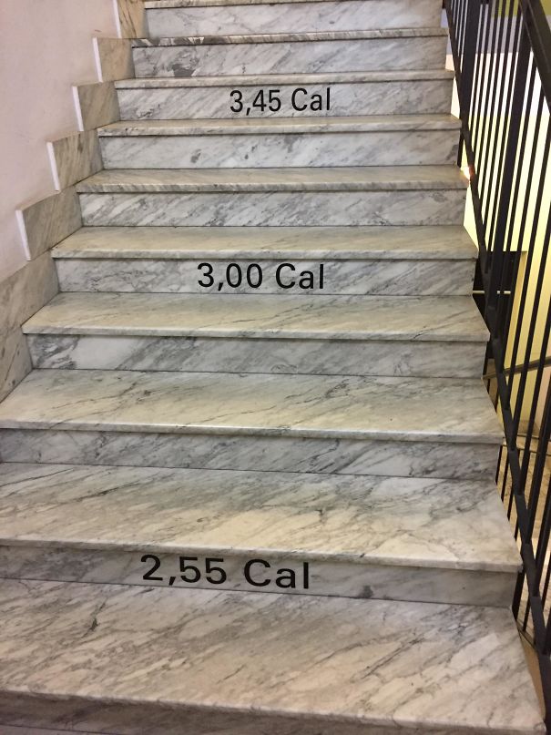 My University‘S Stairs Shows How Much Calories You Burn By Using Them