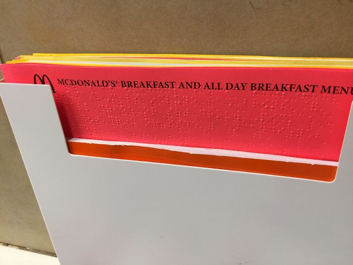 My Local Mcdonalds Has All The Menus In Brail