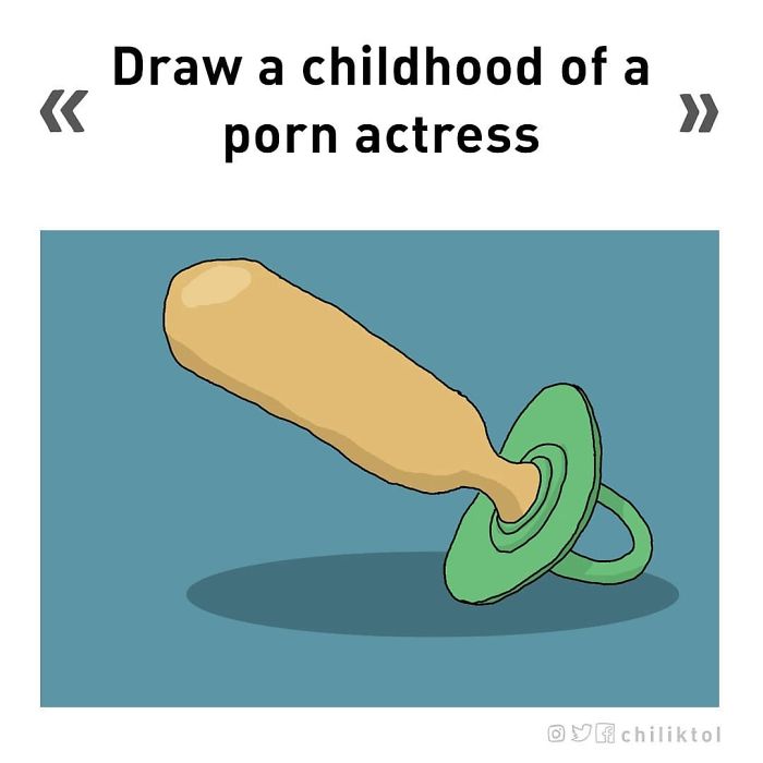 Dibuja la infancia de una actriz porno