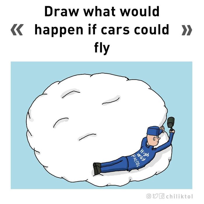 Dibuja lo que pasaría si los coches pudieran volar