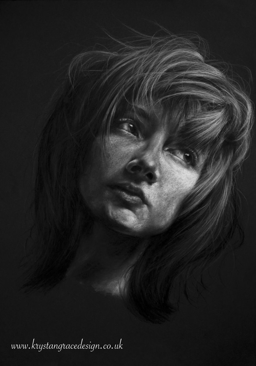 Stunning Charcoal And Chalk Portrait Drawings