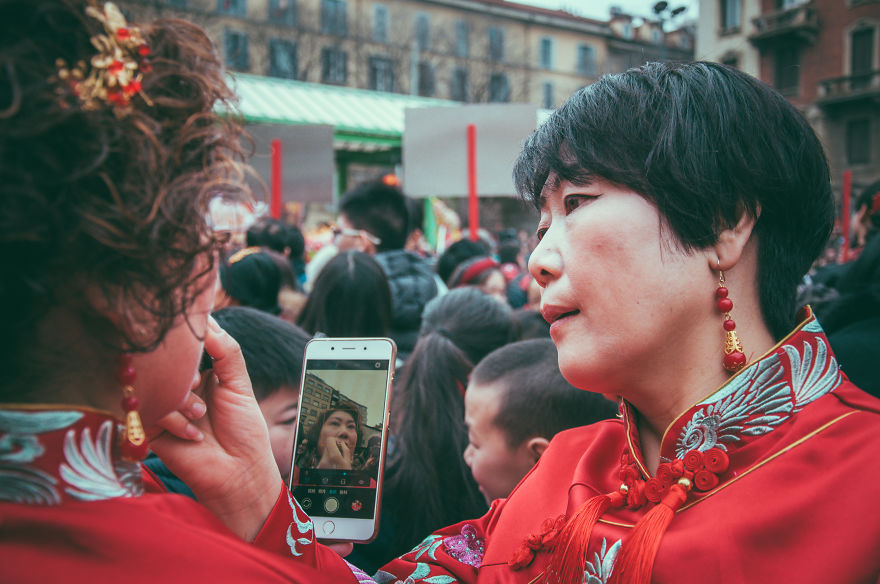 Photographer Enters The Parade Without Permission To Capture Portraits During Chinese Spring Festival In Milan