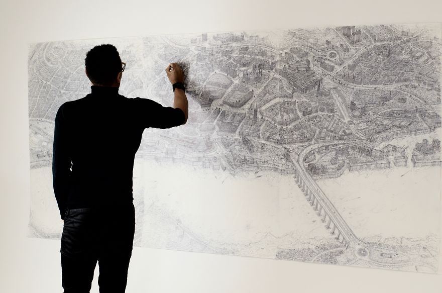 It Took This Artist 3 Months To Complete A Detailed Dundee Cityscape