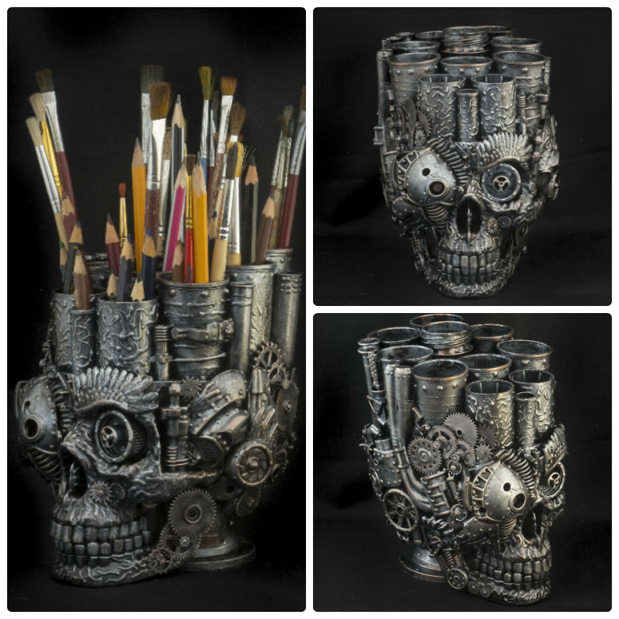 Steampunk Skull Organizer