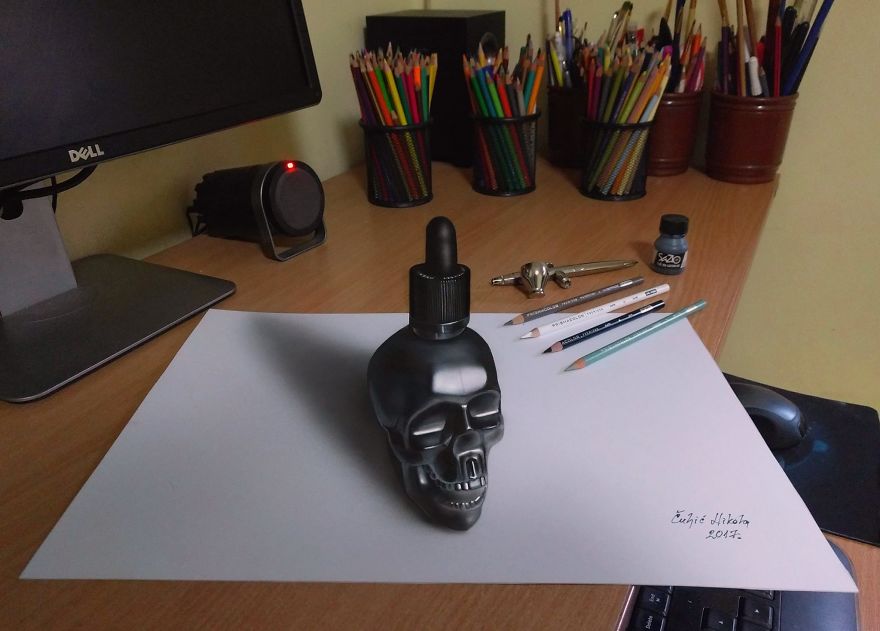 3D Black Skull