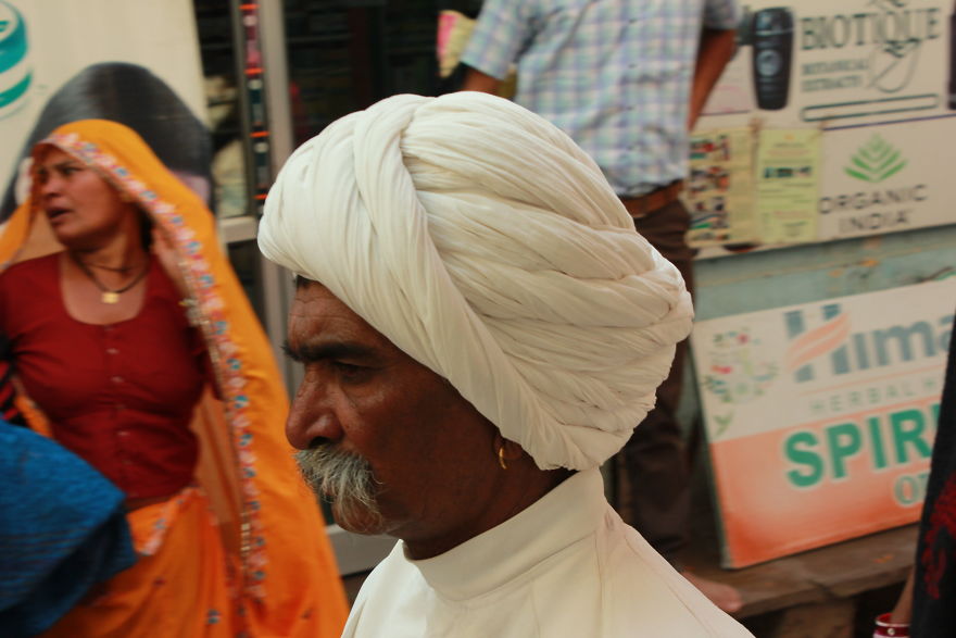 Turbans - Adding Color To The Drab Brownish Desert Landscape Of Pushkar, Rajasthan In India