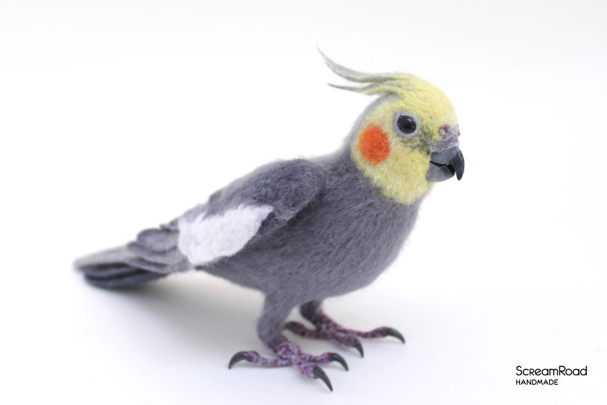 I Made Needle Felted Realistic Cockatiel