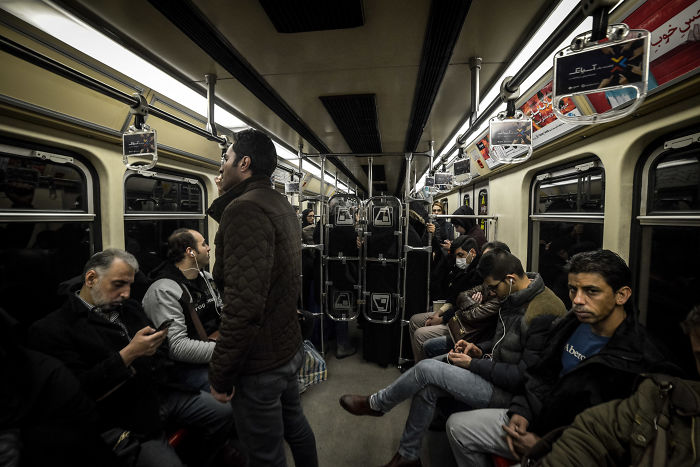 En el metro de Teherán. Hay un compartimento reservado a las mujeres para evitar la promiscuidad con los hombres