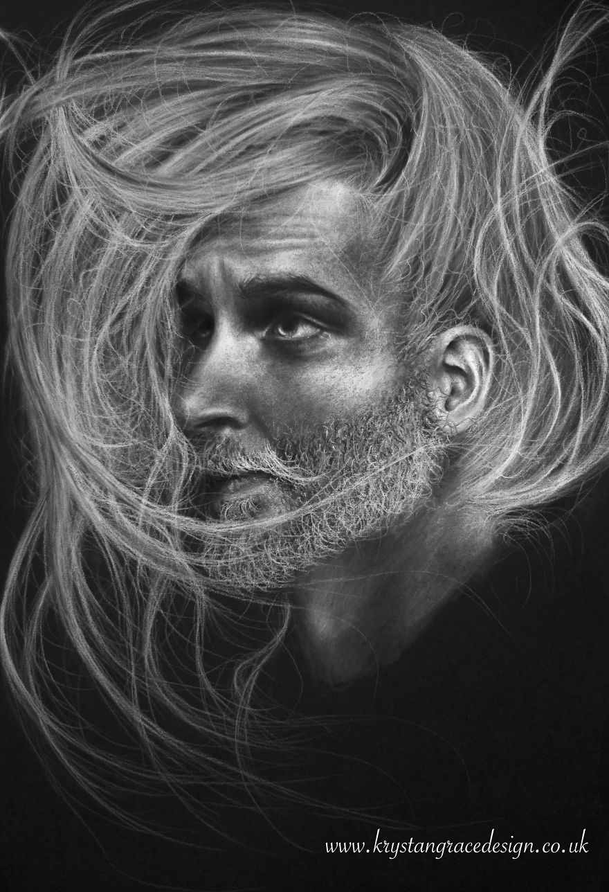 Stunning Charcoal And Chalk Portrait Drawings