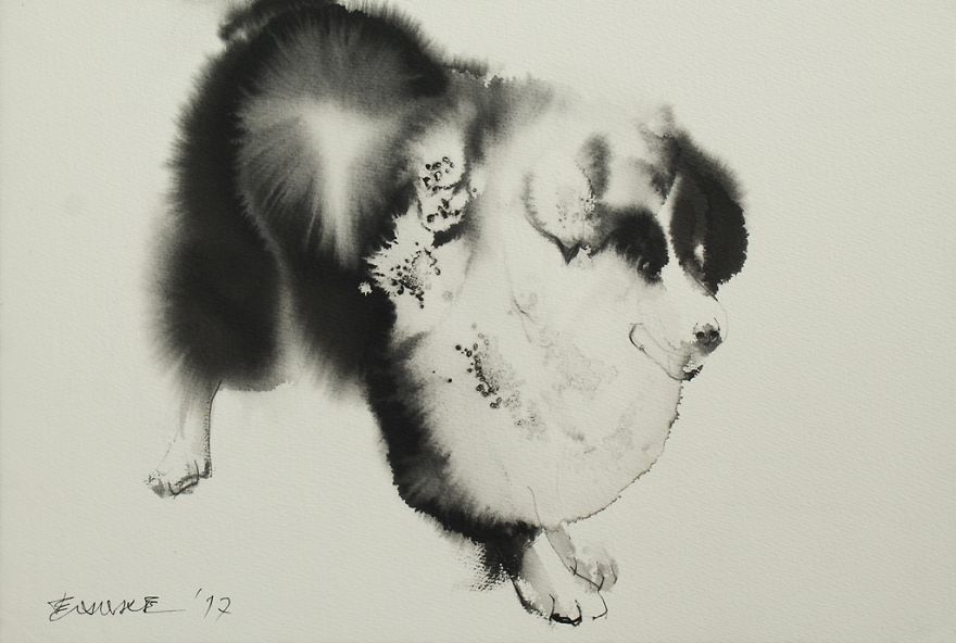 Gloomy Portraits Of Dogs That Seem To Fade Into The Paper