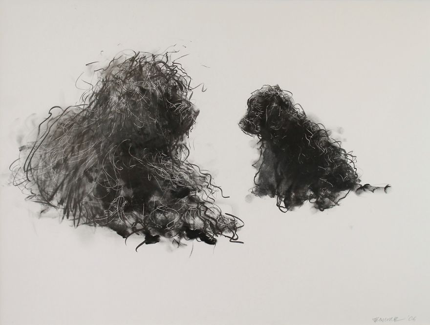 Gloomy Portraits Of Dogs That Seem To Fade Into The Paper