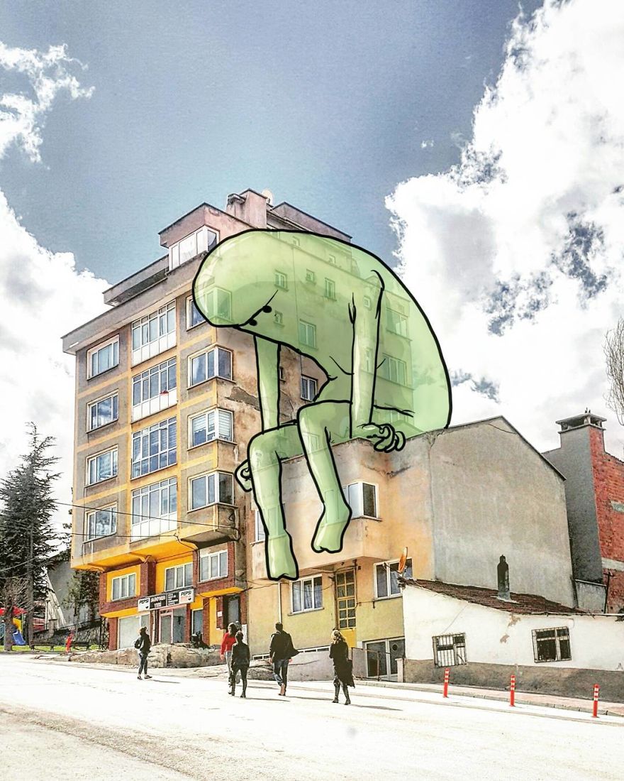 Lilliputs Series: I Draw Giants On Architectural Photos