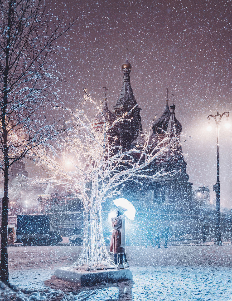 Moscow During A Snowfall Really Looks Magically