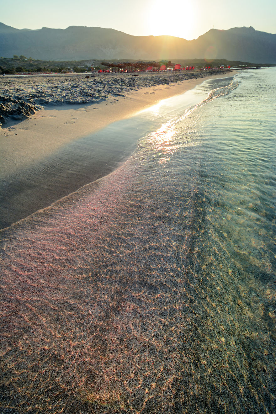 Pinkish Sand Of Elafonisi Beach, Crete