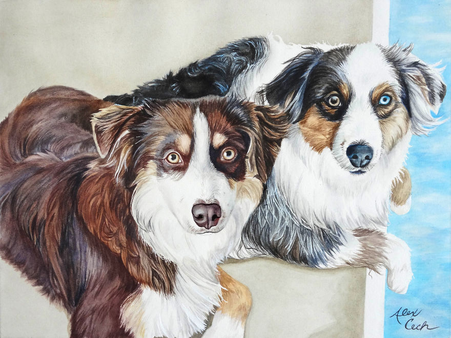 I Use Watercolor To Create Custom Pet Paintings