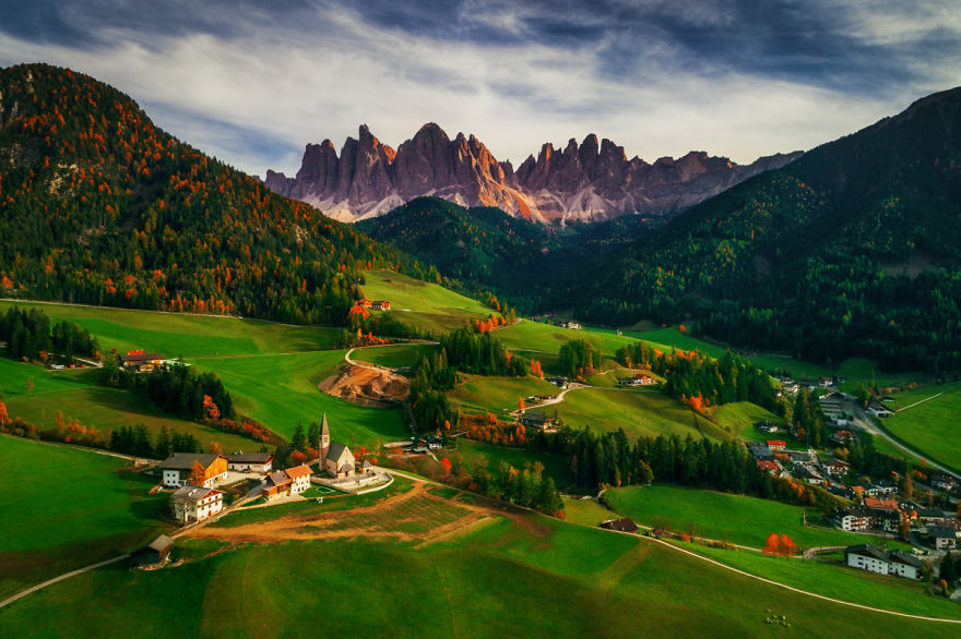 "Santa Maddalena Village In Front Of The Geisler" By Valentin Valkov, Third Prize In Landscape Category, Professional Group