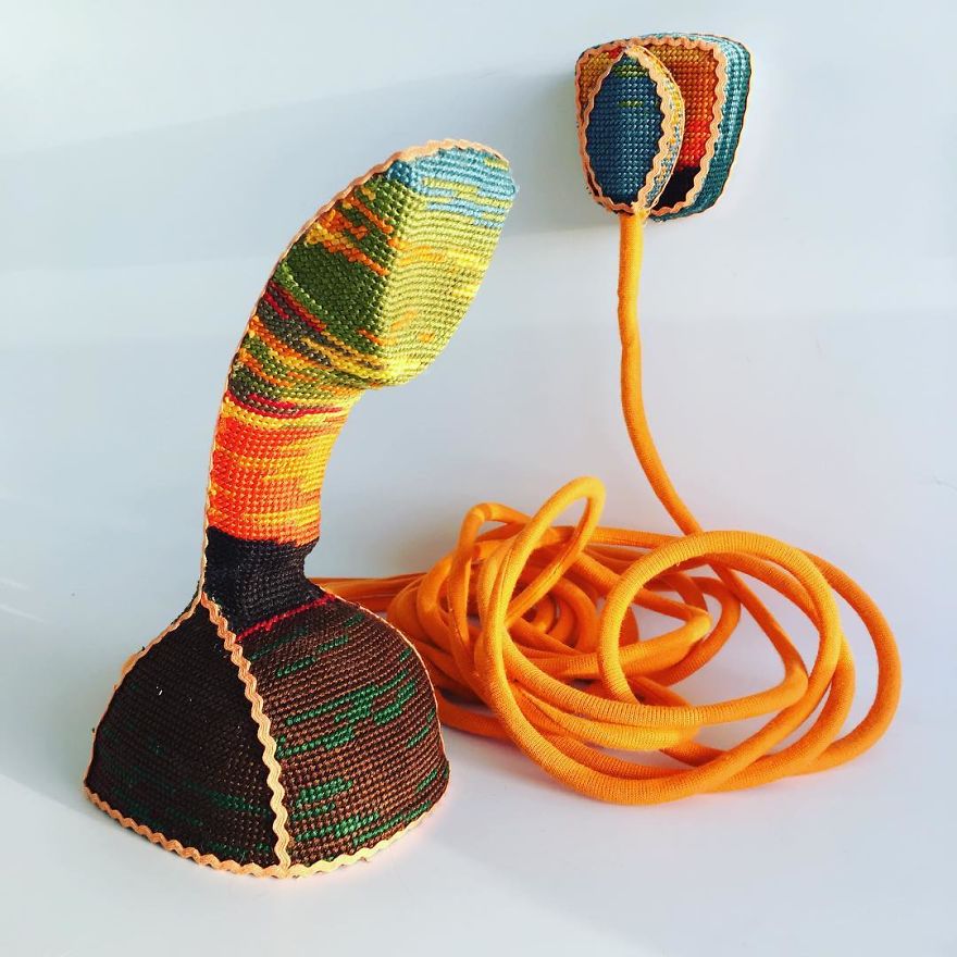 Swedish Artist Weaves Vintage Household Objects With Tapestry And The Result Is Incredible