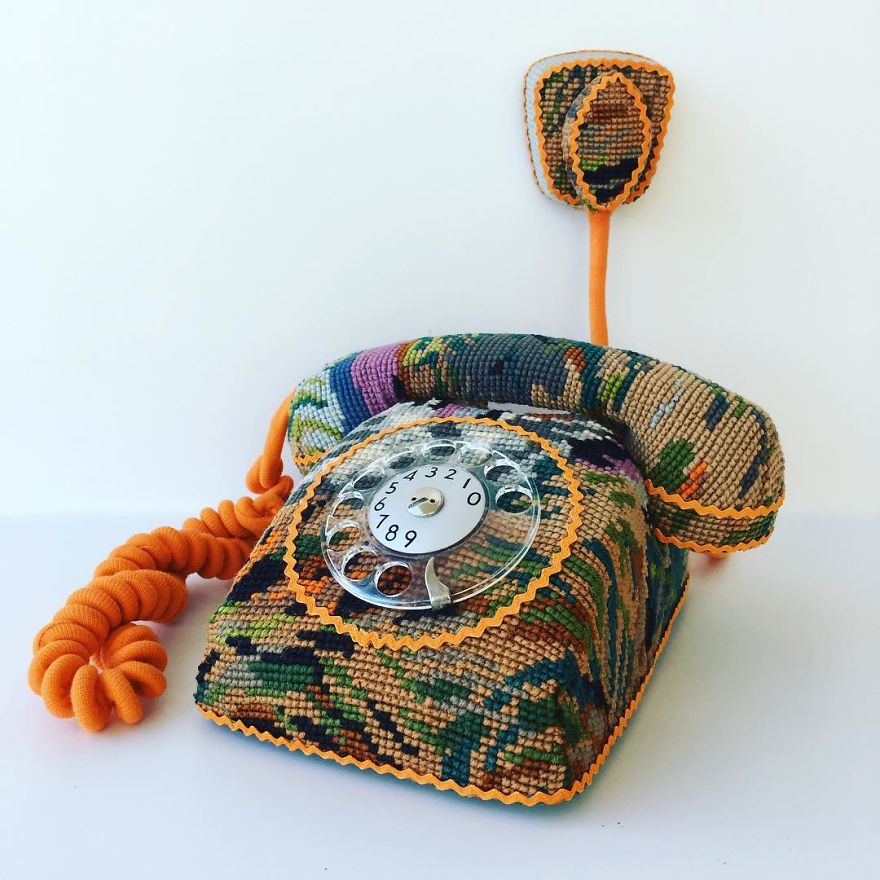 Swedish Artist Weaves Vintage Household Objects With Tapestry And The Result Is Incredible