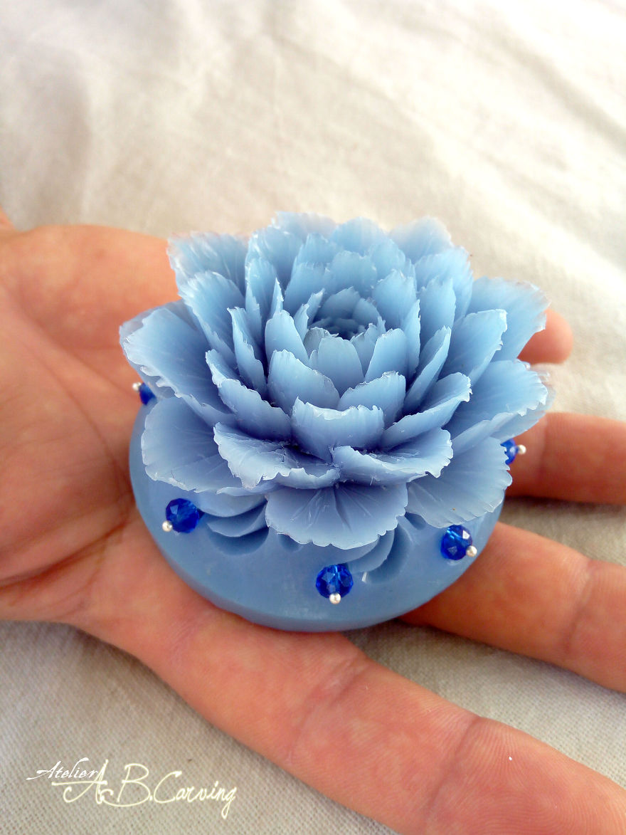 Tiny Floral Soap Sculptures Transform Into Real Spring Flowers In The Garden Of Carving Master Boraliev