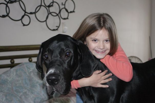 My Youngest And Her New Best Friend. Rescued At 18mos.