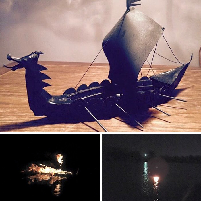 My Father Had Requested A Viking Funeral. I Honored His Request By Making The Boat Myself. Set In His Ashes & Said Goodbye