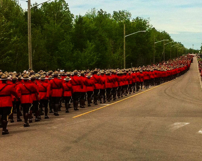 More Than 7,000 Rcmp And Police/first Responders From The Usa And Great Britain Are In Moncton To Attend The Funeral Of The 3 Slain Officers