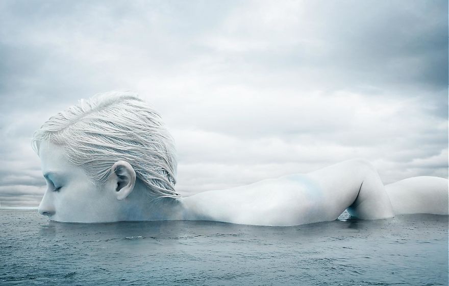 New York Fashion And Underwater Photographer Creates Colossal Icebergs With Fashion Model, And The Results Are Stunning!