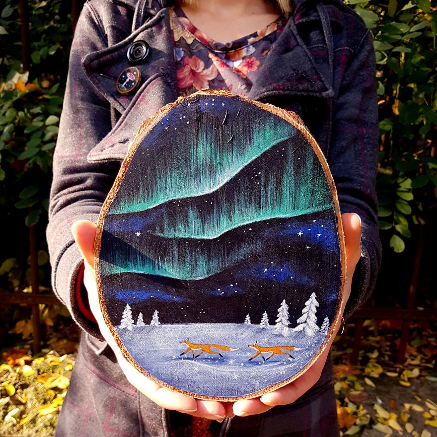 I Create Magical Paintings On Wood Inspired By The Forest