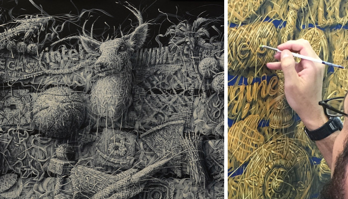 “Weaving” Paintings By Alexi Torres Show The Connection Between Man And Nature