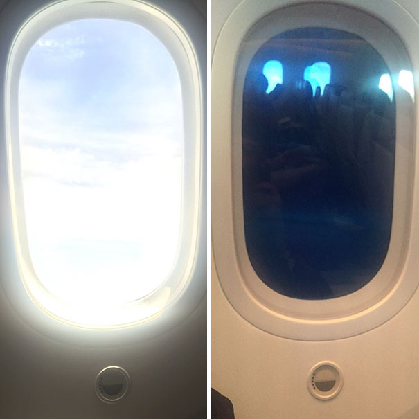 The Windows In This Airplane Can Be Tinted