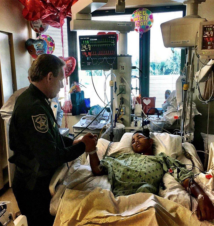 This Is Anthony Borges, 15. He Used His Body To Hold A Classroom Door Shut During The Florida Shooting, Protecting 20 Other Students Inside As The Gunman Fired Through The Door, Hitting Him Five Times. May He Have A Speedy Recovery